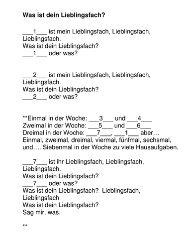 Was ist dein Lieblingsfach?  Hallo aus Berlin