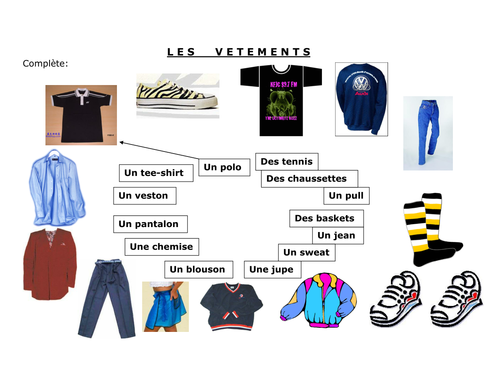 Les vetements worksheets