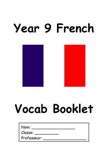 Vocab booklet for talking about youself