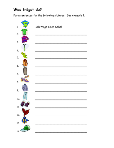 Was trägst du? handout