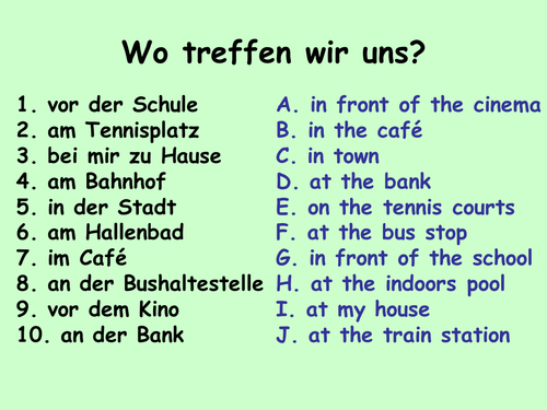 Leisure - wo treffen wir uns matchup