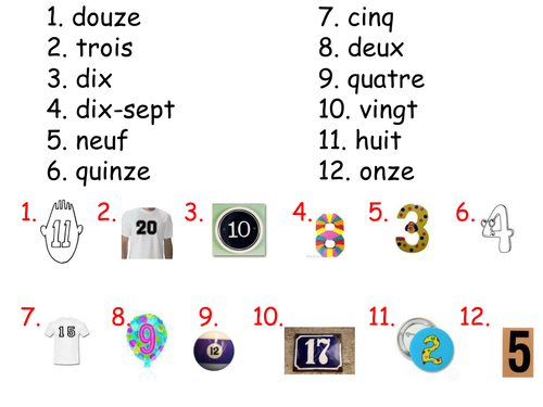 french numbers 1 20 stile tray card teaching resources