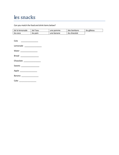 les snacks match up
