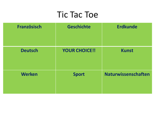 School subjects OX Game