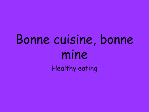 bonne cuisine, bonne mine