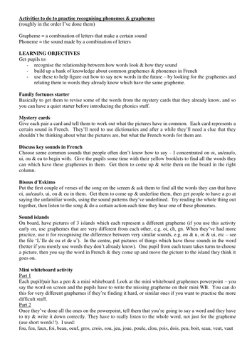 French phonics work - tons of stuff!
