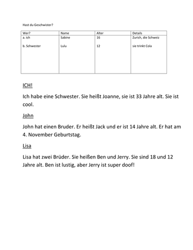 Hast du Geschwister?