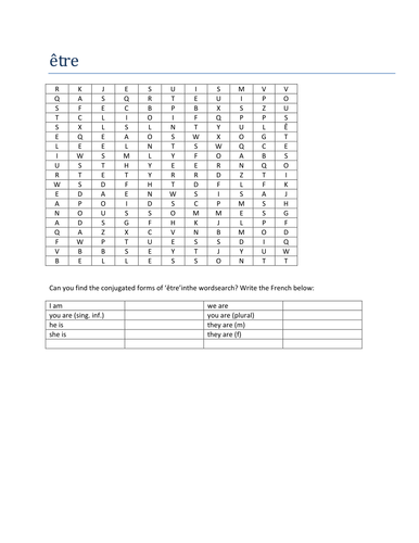 etre wordsearch