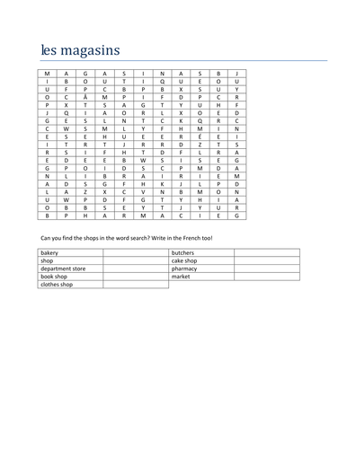 les magasins handout