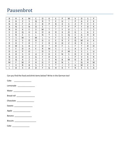 Pausenbrot Word search