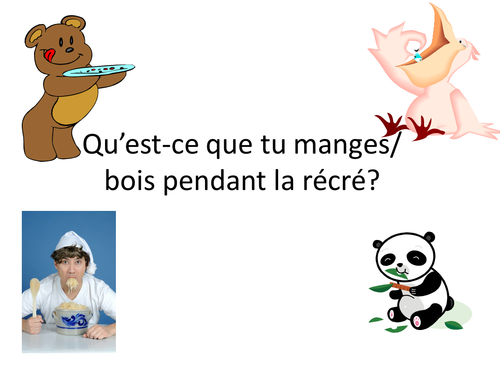 Qu'est-ce que tu manges pendant la recre?