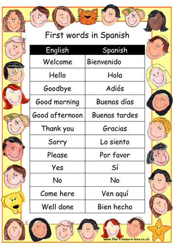 Useful words and phrases in Spanish - in colour!