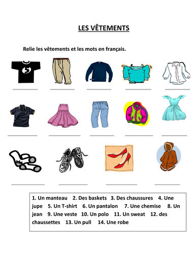 Vêtements best sale en français