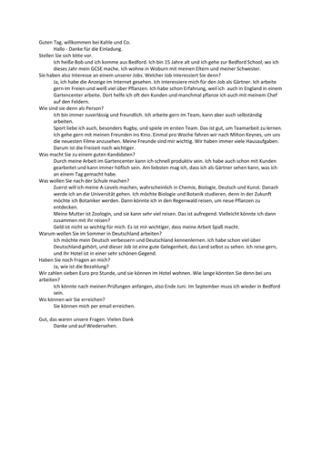 World of Work and Job interviews