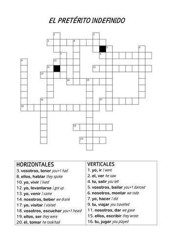 Preterite (Crossword)