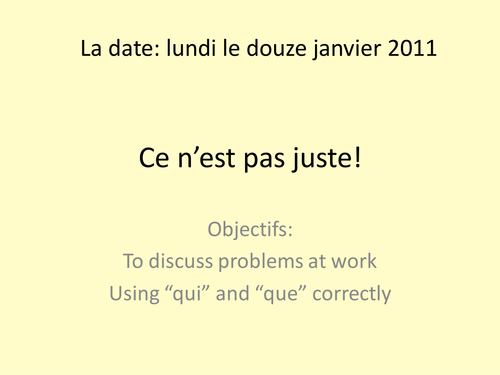 ce n'est pas juste