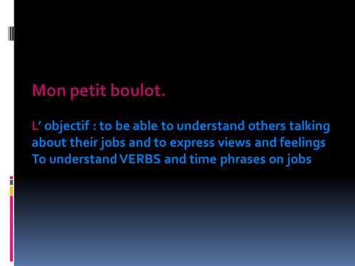 Les metiers Speaking