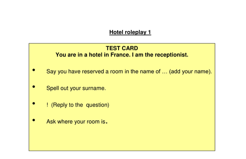 Hotel roleplays