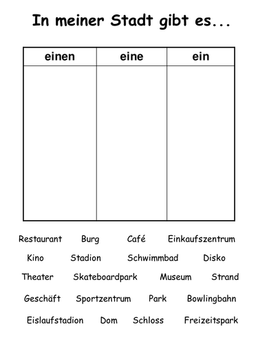 German - Freizeitmoglichkeiten part 2
