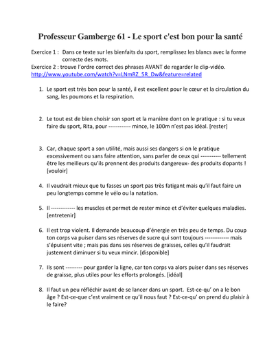 Healthy Living: sports