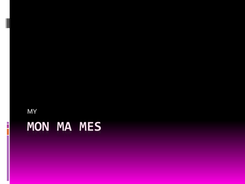 mon, ma & mes possessive adjectives in French