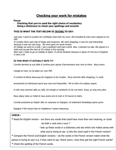 Improving writing - dictionary skills & spelling