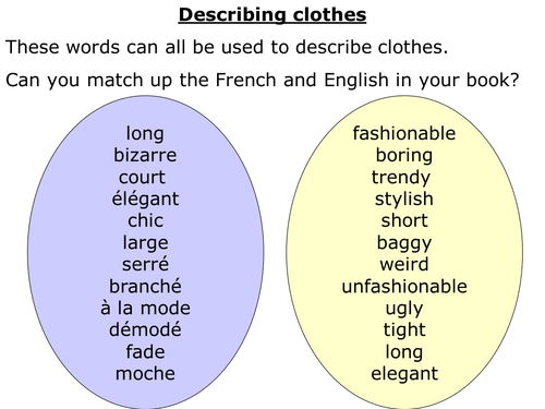Describing clothes  Teaching Resources