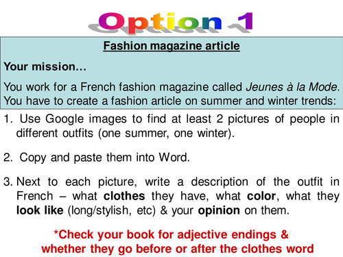 Describing people's style & clothes