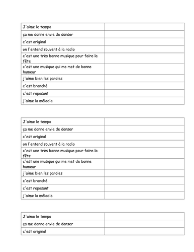 Ma musique préférée (justifying)