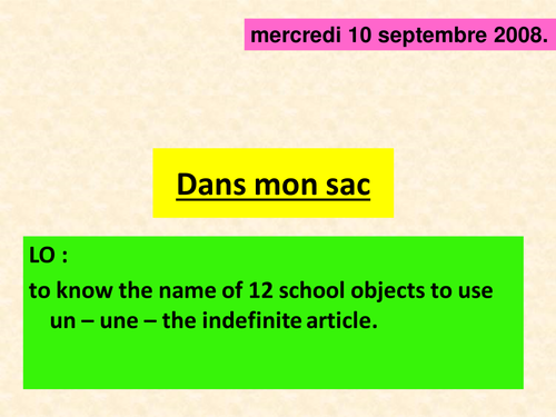 PowerPoint colors & Definite/Indefinite Articles