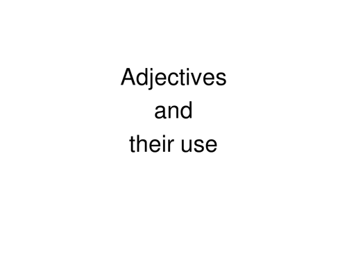 Adjectives