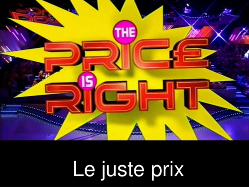 The Price is right (Le prix est juste)- clothes and money