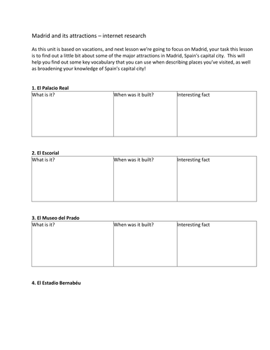 Madrid webquest