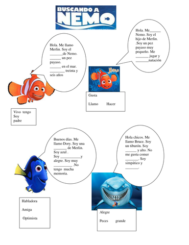 Finding Nemo Handout (Spanish)