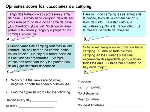 Opiniones sobre las vacaciones de camping