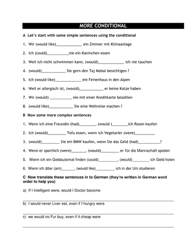 The conditional tense in German