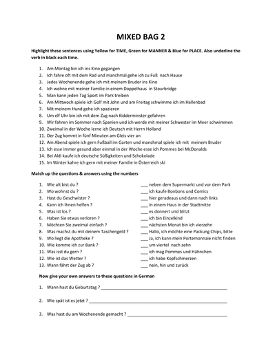 Mixed bag of German grammar