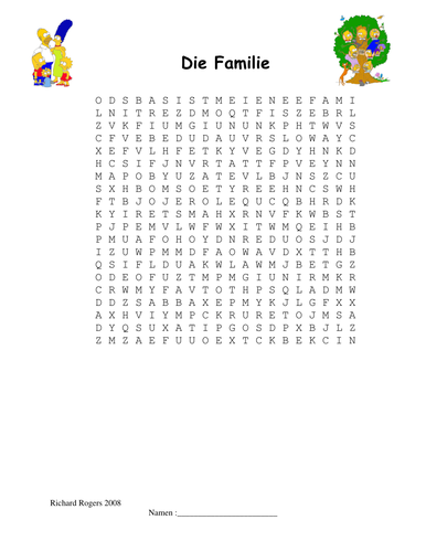 Family Word search