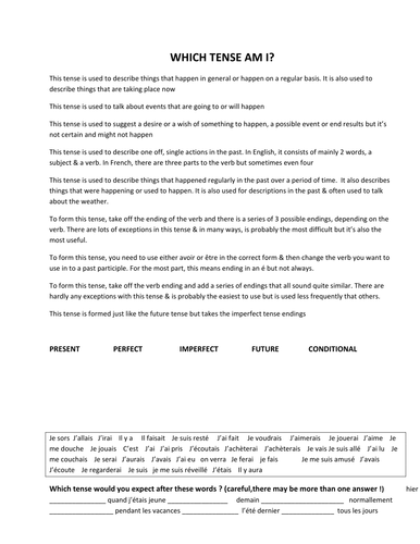 which French tense am I?