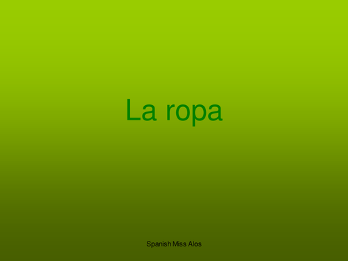 La ropa/clothes