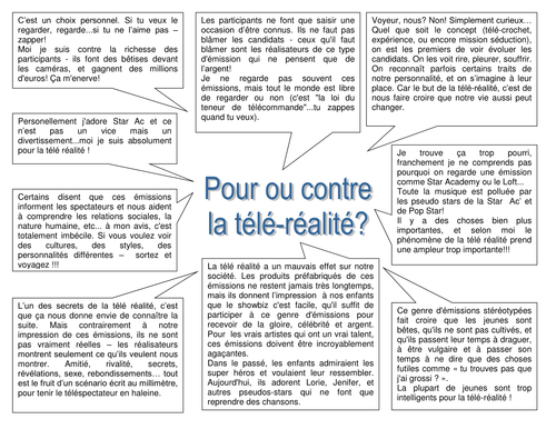 Opinions on téléréalité