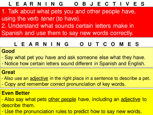 Whole lesson on animals; tener & adjectives
