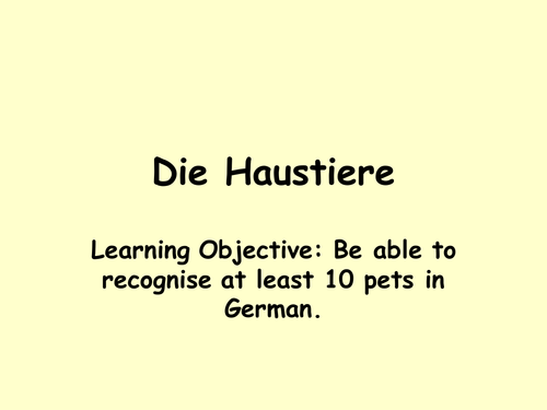 Haustiere (Describing Animals with German)