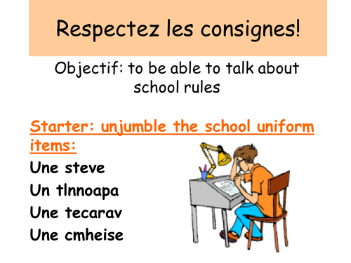 Respectez les consignes!