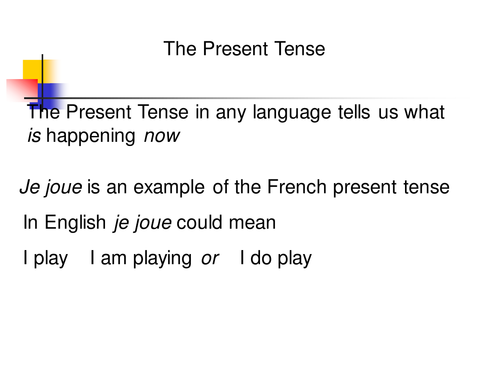 Present tense of er verbs in French