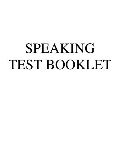 Speaking Test Booklet