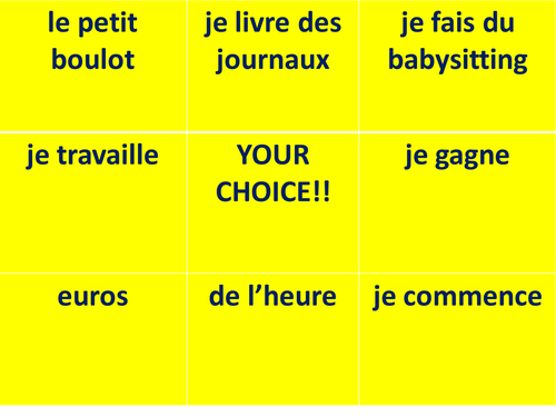 les petits boulots OX game | Teaching Resources