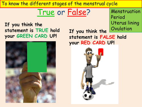 Puberty - True or False starter