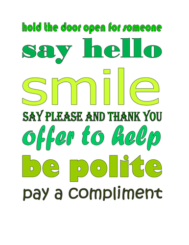 encouraging friendly behavior poster