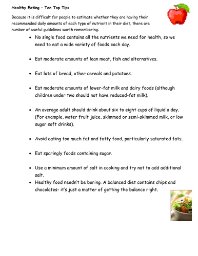 Healthy Eating and Exercise